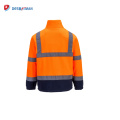 HI VIS ANSI / ISEA Clase 3 Seguridad Cremallera completa Chaqueta de trabajo de seguridad con calor Uso de Ourdoor con cintas reflectantes